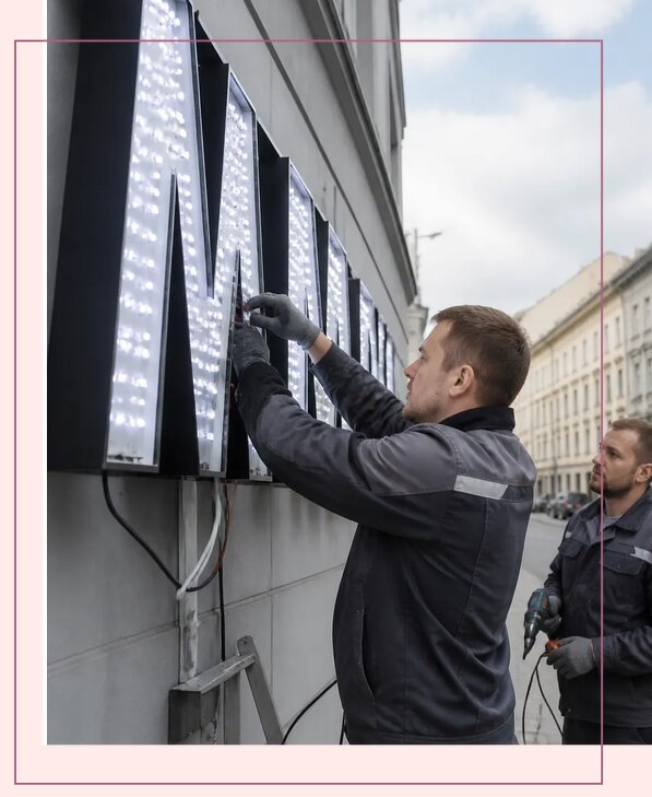 Изготовление и монтаж светодиодных LED вывесок в Снежинске
