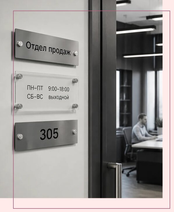 Офисные таблички на дверь в Снежинске по цене от 5092 р. | Аванза-Снж
